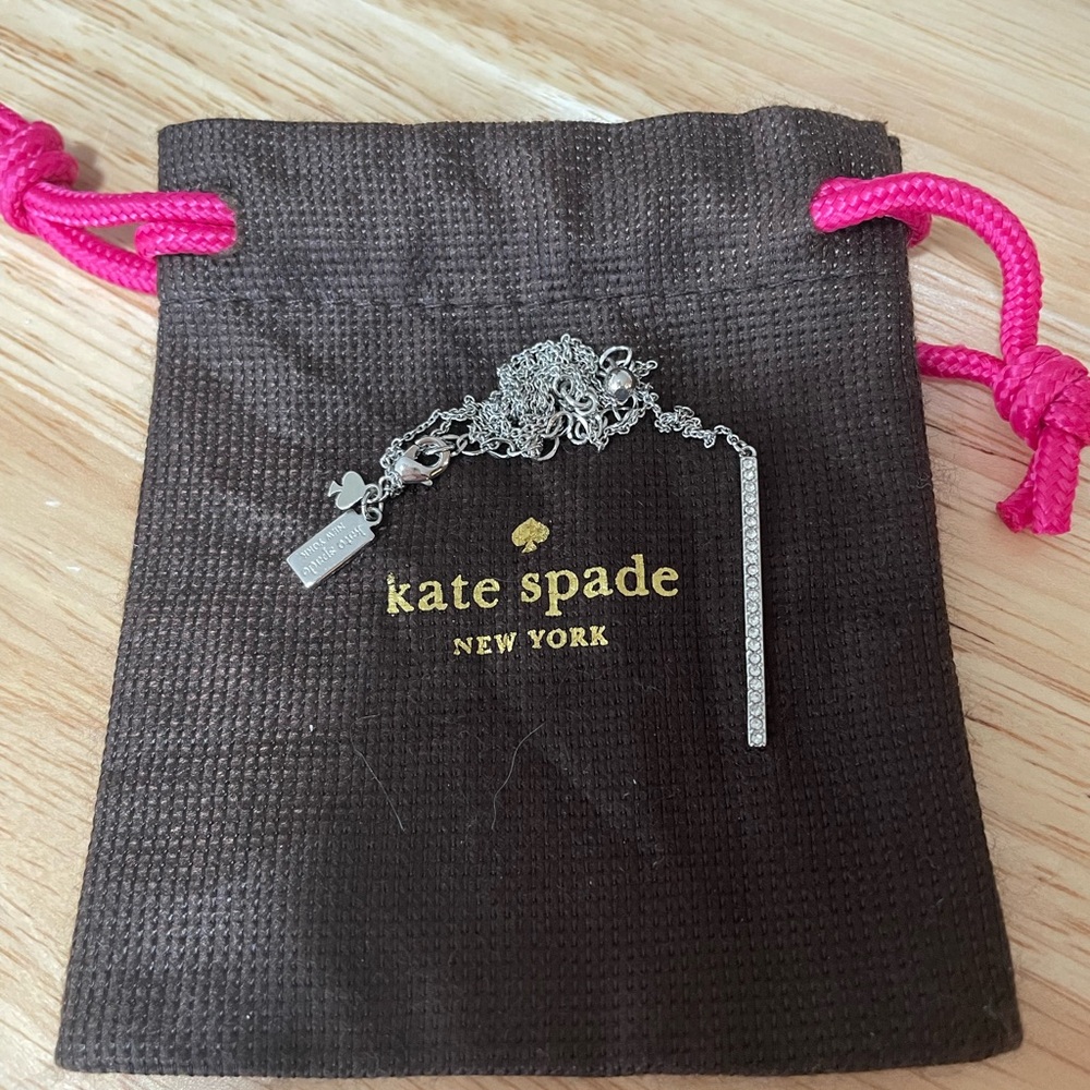 Kate Spade Silver Bar Pendant Necklace - NWOT